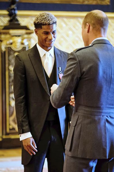 Footballer Marcus Rashford is made an MBE (Member of the Order of the British Empire) by the Duke of Cambridge