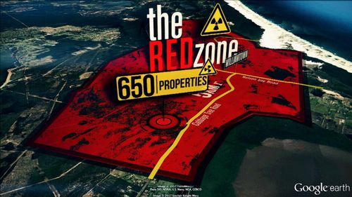 The Red Zone, surrounding the RAAF base.