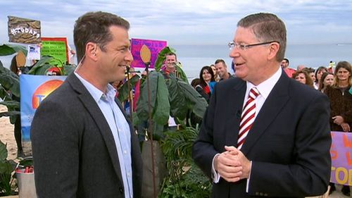 Denis Napthine remains confident amid recent polls reflecting Labor as favoured goverment. (9NEWS)