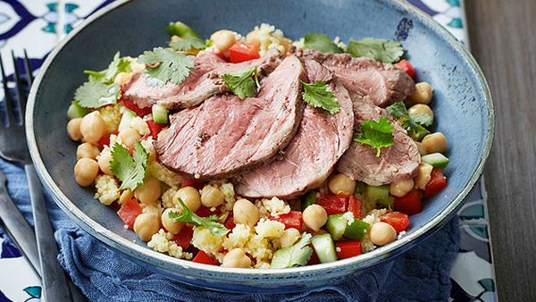 Kate Waterhouse's sumac roast lamb with couscous salad