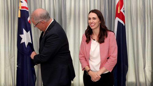 Scott Morrison and Jacinda Ardern.