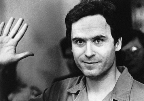 Ted Bundy mugs for the media after being informed of his indictment by a grand jury in Tallahassee, Florida.