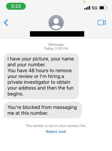 Airbnb host sent threatening message