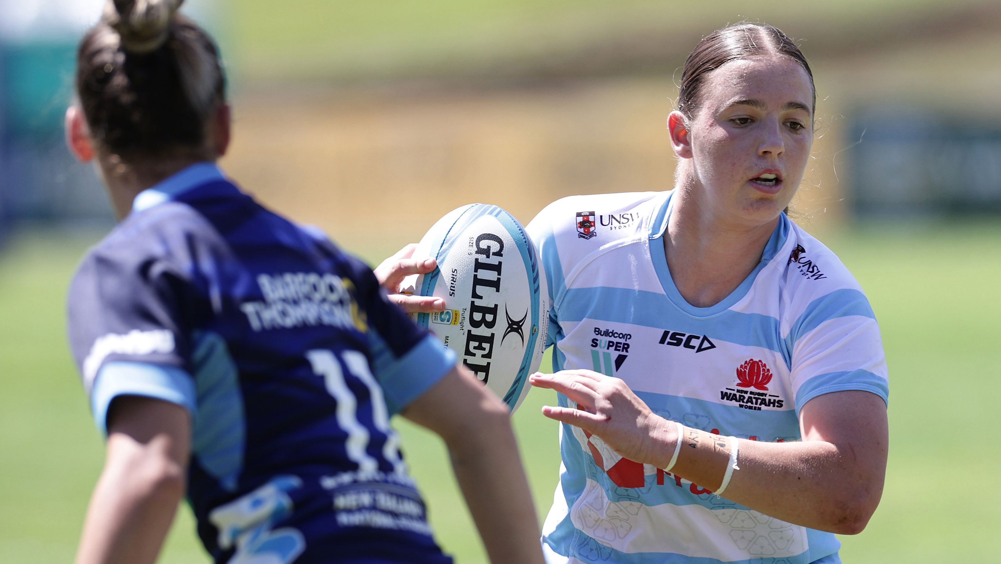 Caitlyn Halse of the Waratahs in pre-season action against the Blues in Pukekohe.