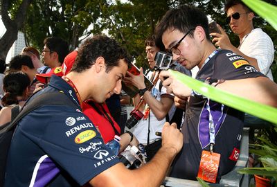 Ricciardo was feted by fans in Singapore