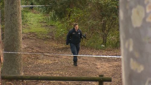 A police photographer investigates the Newcastle incident. Picture: 9NEWS