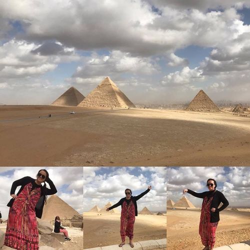 "Being a tourist at the Pyramids" - Vanessa Condran. (Facebook)