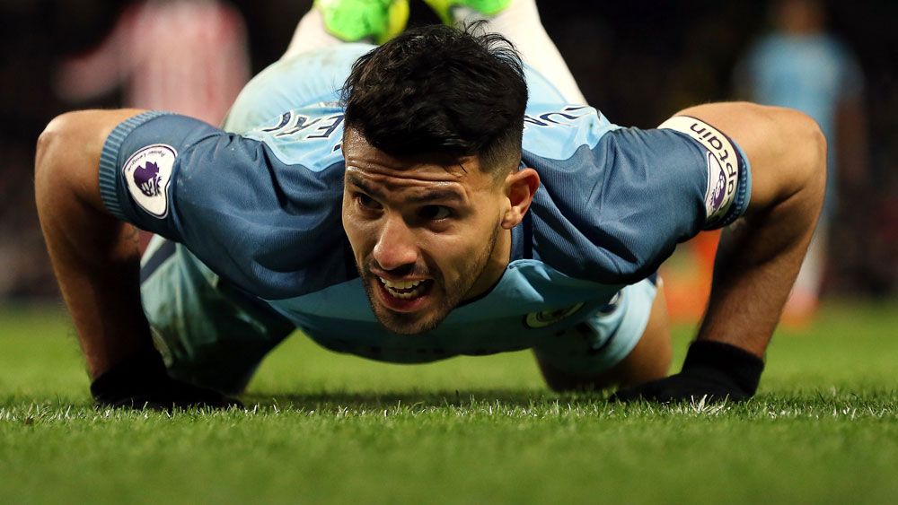 Sergio Aguero and Manchester City had a day to forget. (AAP)