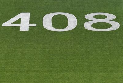 Hughes' Test number - 408 - was painted onto Adelaide Oval