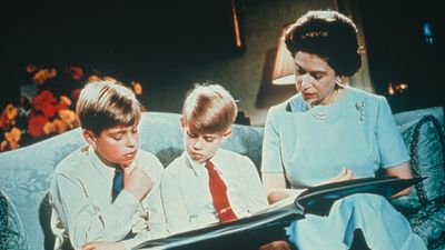 Queen Elizabeth with Prince Andrew and Prince George, 1971