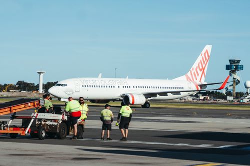 Virgin Australia airplanes at Sydney Domestic Airport