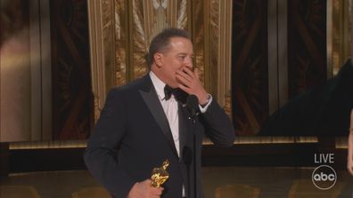 Brendan Fraser accepts his Best Actor win at the 2023 Oscars