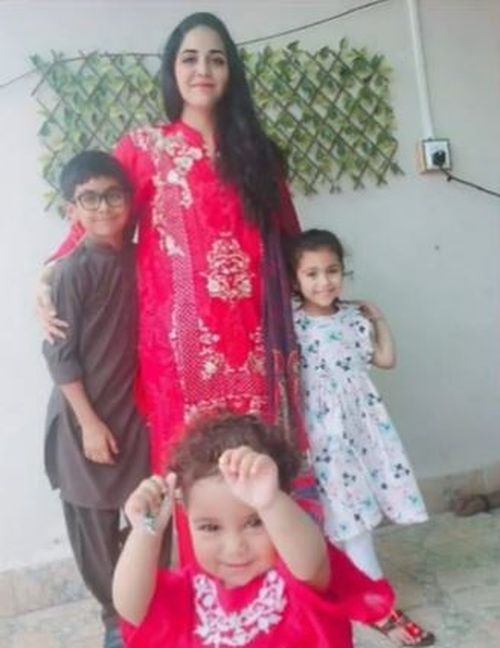 Sajida Tasneem and her children