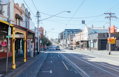 Melbourne's Smith Street during lockdown