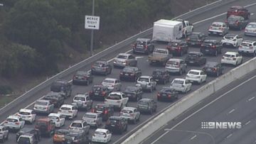 Congestion on the M1. (9NEWS)