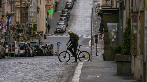 Cycling has been banned in Italy as the nation battles to keep people indoors and the coronavirus outbreak contained.
