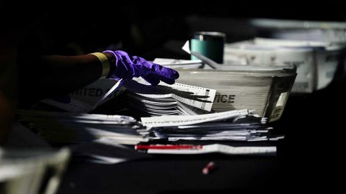 Ballots are counted in Atlanta, Georgia.