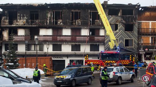 The charred building after the fire that left two people dead.