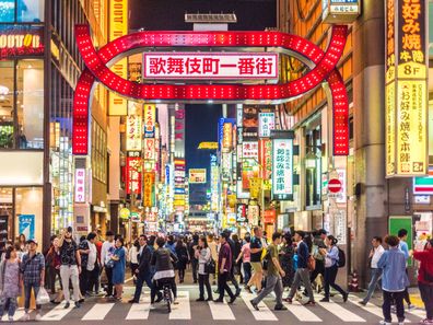 Crowds on the street in Osaka