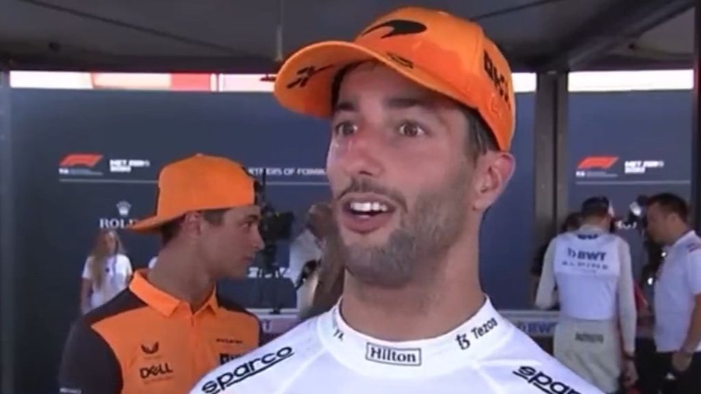 Daniel Ricciardo mistakenly calls Lando Norris an Italian cuss word during TV interview