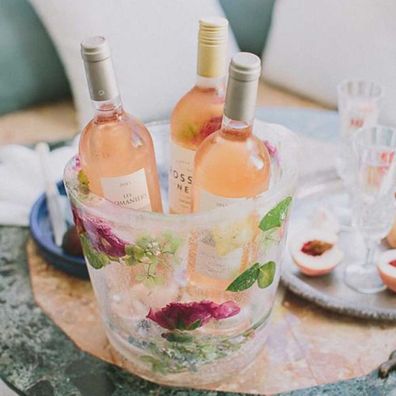 Create Your Own Ice Bucket or Wine Chiller  Floral ice bucket, Floral ice,  Christmas wedding centerpieces