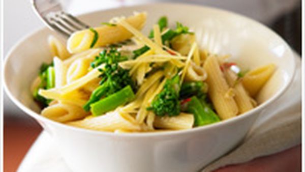 Penne with broccolini and anchovy sauce