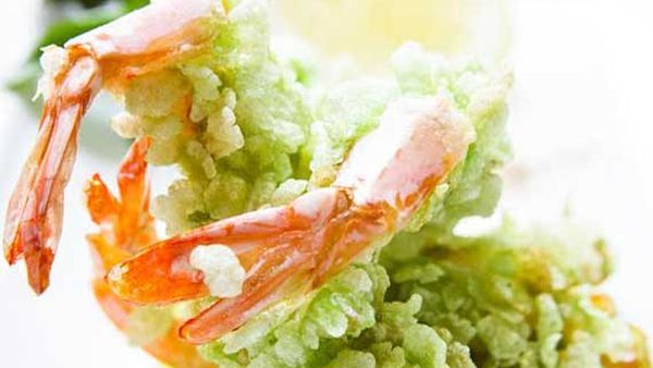 Geoff Lindsay's green rice fried prawns