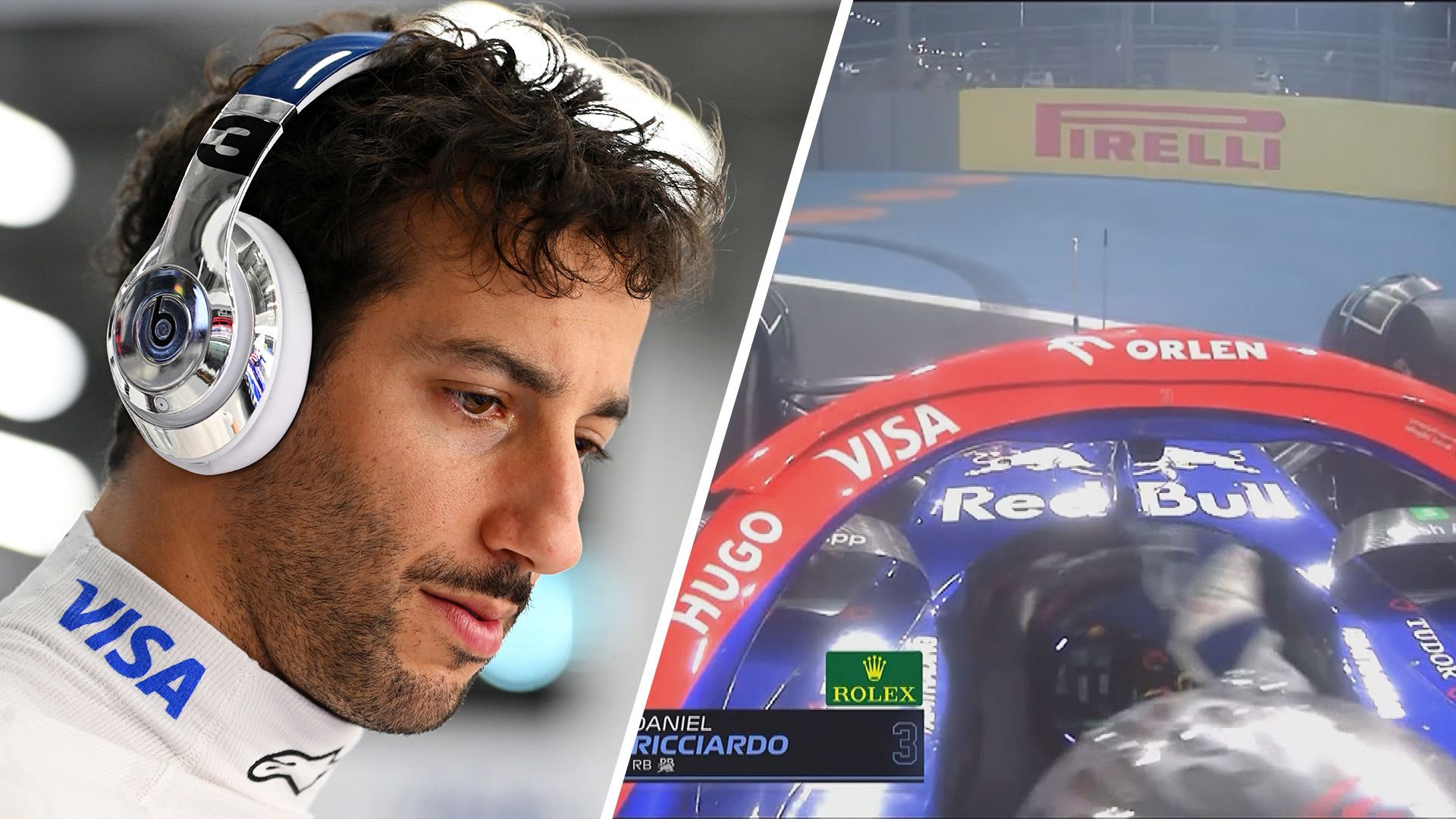Daniel Ricciardo spun on his own late in the Saudi Arabian Grand Prix.