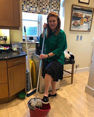 Much like the rest of us, it seems Sarah Ferguson has snapped with boredom during coronavirus lockdown. The Duchess of York was captured furiously cleaning in a post by her assistant Antonia Marshall, with the caption, "It's chore time."