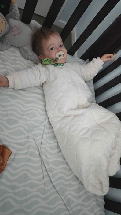 Baby in sleeping bag from 3.5 tog Kmart