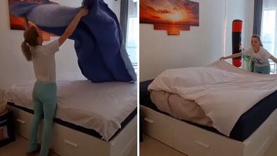 Woman shares hack for making your bed on TikTok 