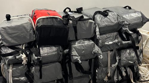Some of the haul seized off the coast of WA. Around $170 million of the drug was found, 525kg overall.