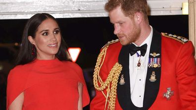 Britain's Prince Harry and Meghan, Duchess of Sussex arrive at the Royal Albert Hall in London, Saturday March 7, 2020, to attend the Mountbatten Festival of Music