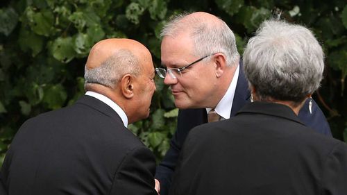 Scott Morrison gets a hongi welcome in Auckland.