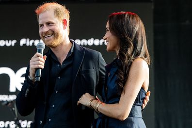 Prince Harry, Duke of Sussex, and Meghan Markle, Duchess of Sussex attend the One805LIVE! Concert 2025 on September 20, 2025 in Carpinteria, California. 