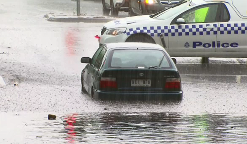 The York Street underpass flooded during the storms. (9NEWS)