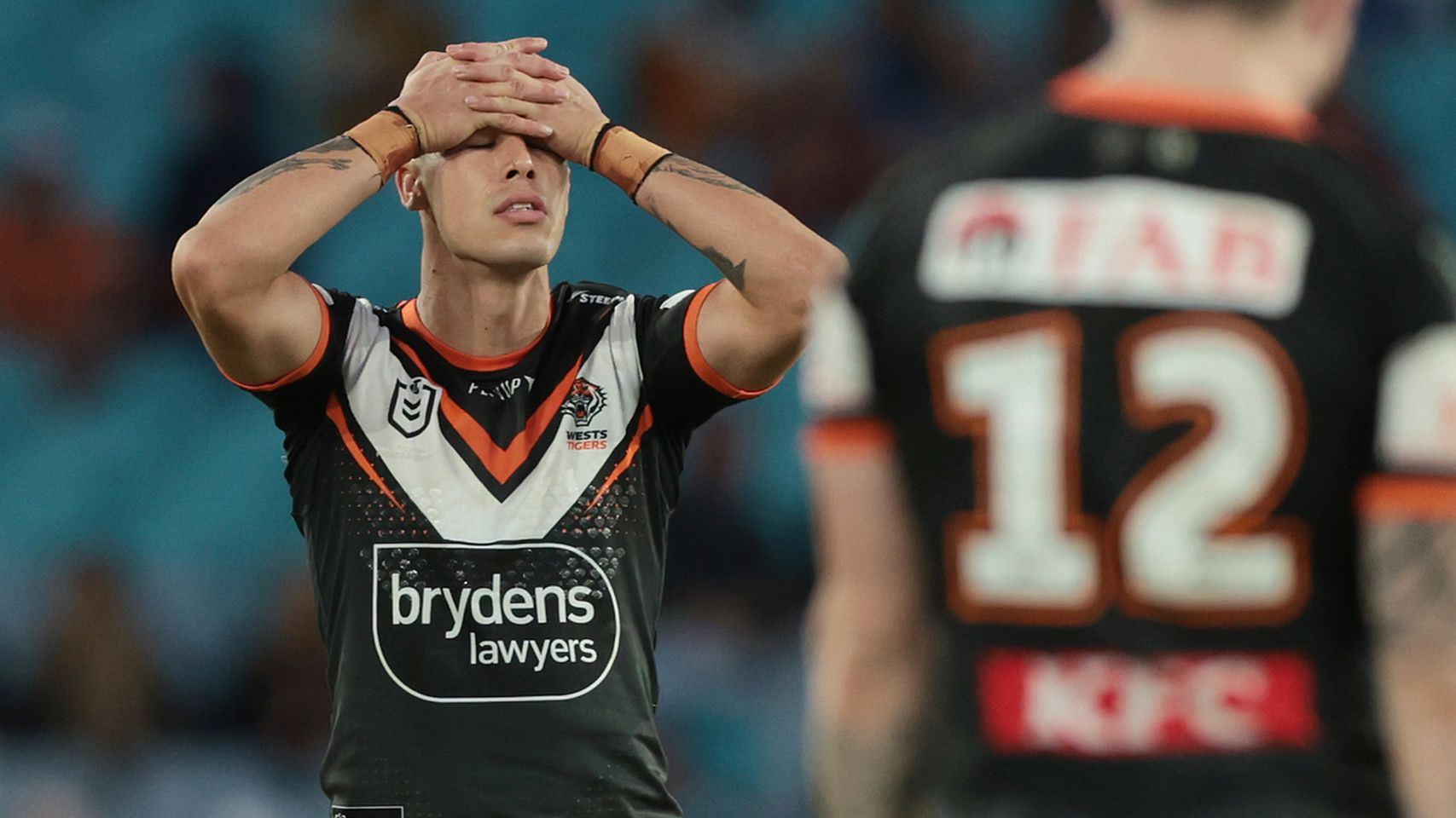 Charlie Staines sidelined for months after suffering perforated bowel against Manly