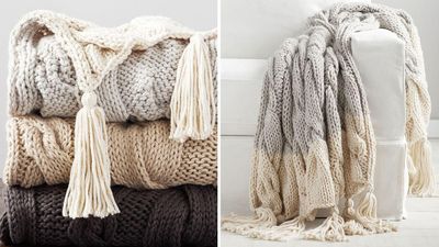 Bluma Chunky Knit Tassel Throw