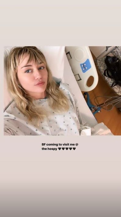 Miley Cyrus, hospital, tonsillitis, selfies, Instagram