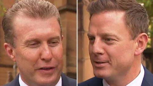 Nine's Peter Overton and Ben Fordham attended the funeral.