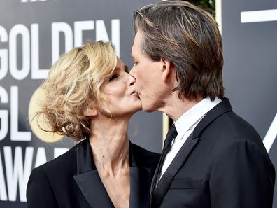 Kevin Bacon and Kyra Sedgwick attend The 75th Annual Golden Globe Awards at The Beverly Hilton Hotel on January 7, 2018 in Beverly Hills, California.