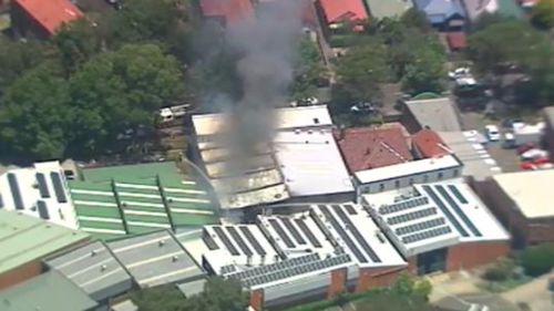 Smoke billowing from the factory. (9NEWS)