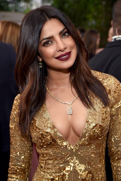 <p>Rich plum lips and Kohl-lined eyes highlight the exquisite features of Priyanka Chopra.</p>
<p>Image: Getty.</p>