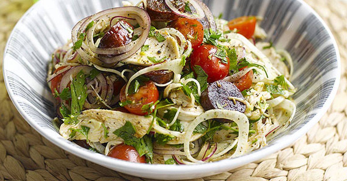 A warm chicken, chorizo and fennel salad - 9Kitchen