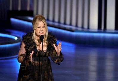 Jennifer Coolidge accepts the Outstanding Supporting Actress in a Drama Series award for The White Lotus onstage during the 75th Primetime Emmy Awards at Peacock Theater on January 15, 2024 in Los Angeles 