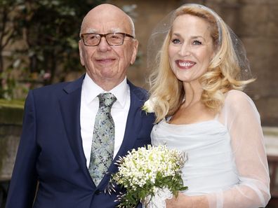 Jerry Hall and Rupert Murdoch at their second wedding ceremony on March 5, 2016 in London, England. 