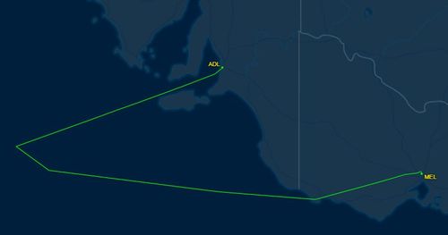 The flight was forced to divert to Adelaide after taking off from Melbourne. Picture: FlightAware24