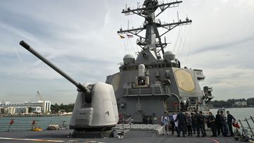 The USS Stethem (DDG-63) missile destroyer has sailed close to a disputed island in the South China Sea. (AFP)


