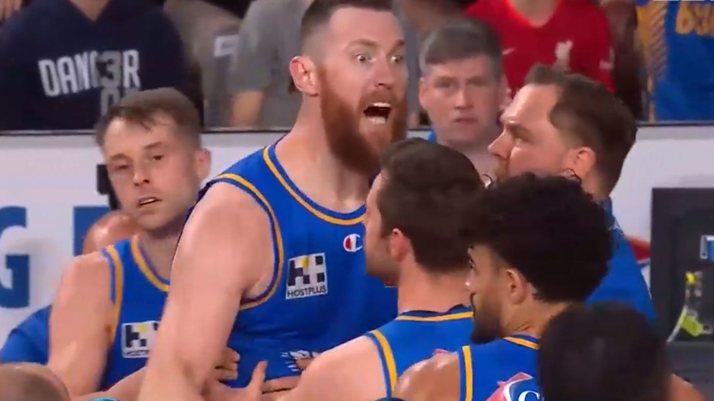 'It didn't look good': Fuming Boomers great Aron Baynes ejected in ugly NBL scenes