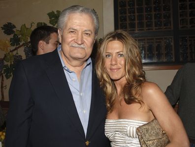 WESTWOOD, CA - MAY 22:  (L-R) Actor John Aniston and daughter actor Jennifer Aniston  attend the after party following the world premiere of Universal Pictures "The Break-Up" at the Napa Grille on May 22, 2006 in Westwood, California.  (Photo by Stephen Shugerman/Getty Images)